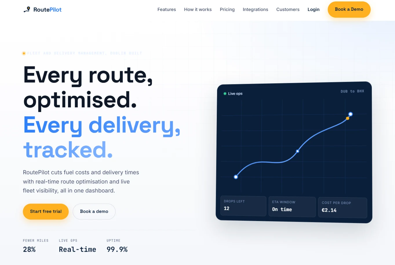 Desktop preview of the RoutePilot CICADA demonstration application